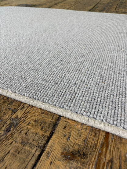 Pewter 100% wool hallway runner 80cm x 255cm