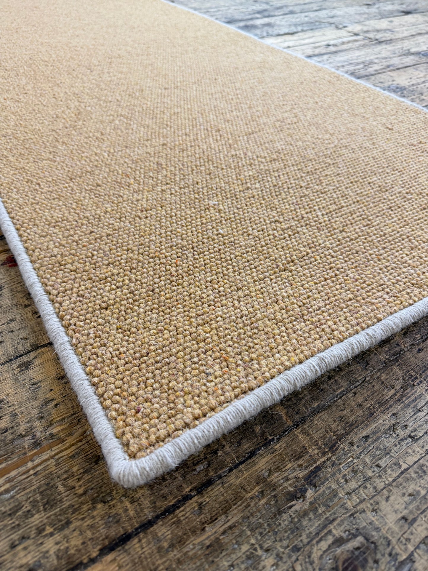 Mustard 100% wool hallway runner 70cm x 246cm
