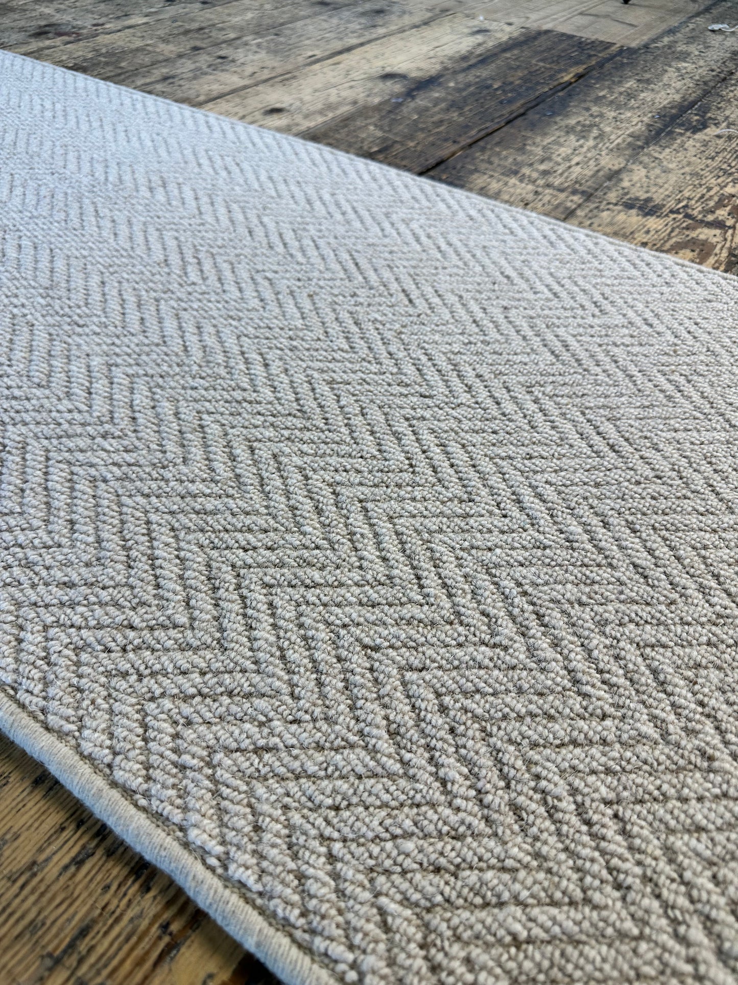 Herringbone 100% wool runner 62cm x 250cm