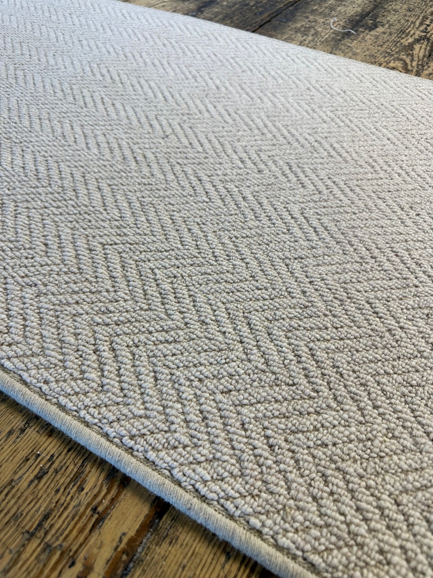 Herringbone 100% wool runner 77cm x 306cm