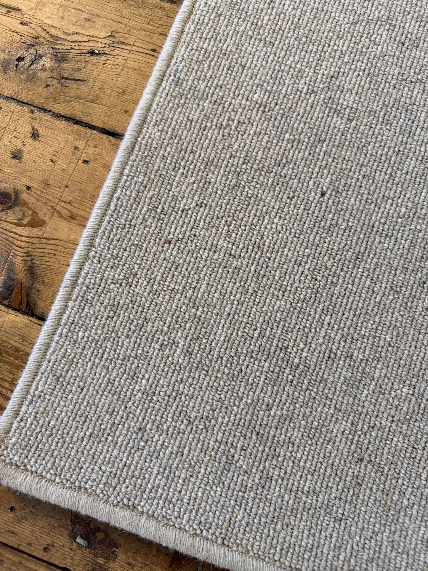 Oatcake 100% wool hallway runner 75cm x 353cm