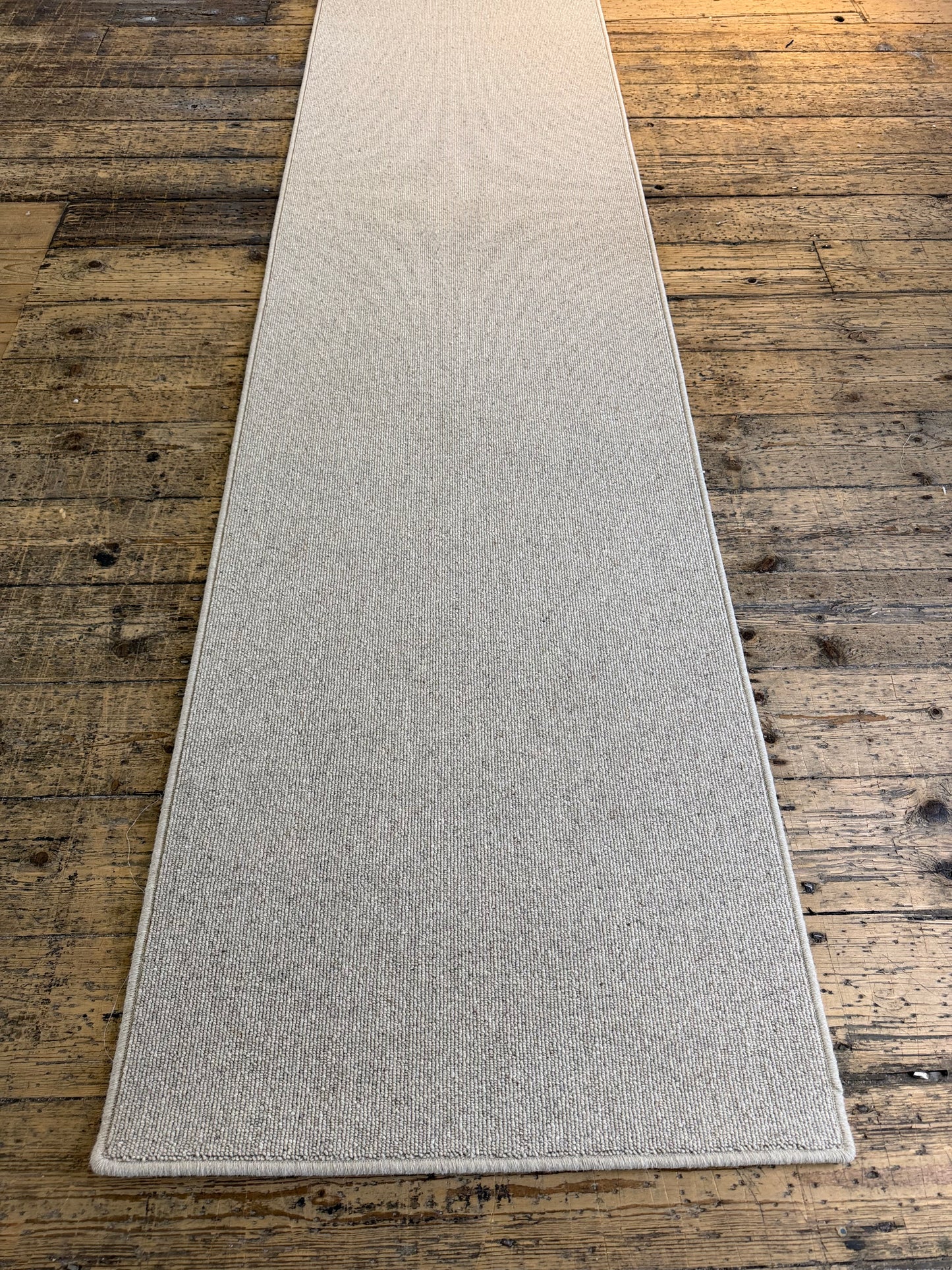 Oatcake 100% wool hallway runner 75cm x 353cm