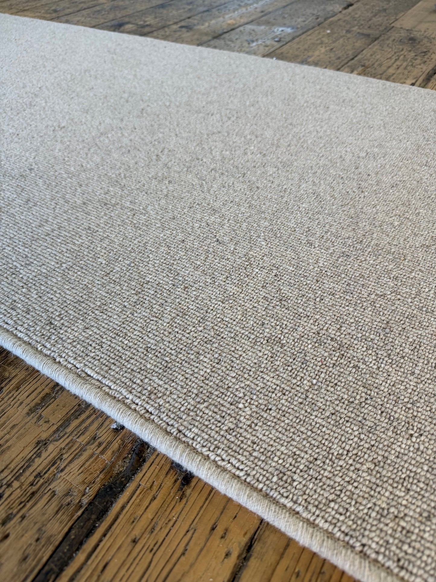 Oatcake 100% wool hallway runner 75cm x 353cm