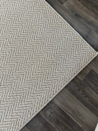Herringbone 100% wool rug 190cm x 260cm