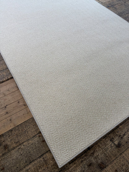 Cream herringbone 100% wool rug 200cm x 300cm