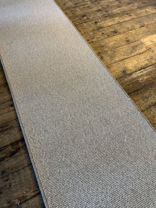 Cream mix 100% wool hallway runner 80cm x 380cm