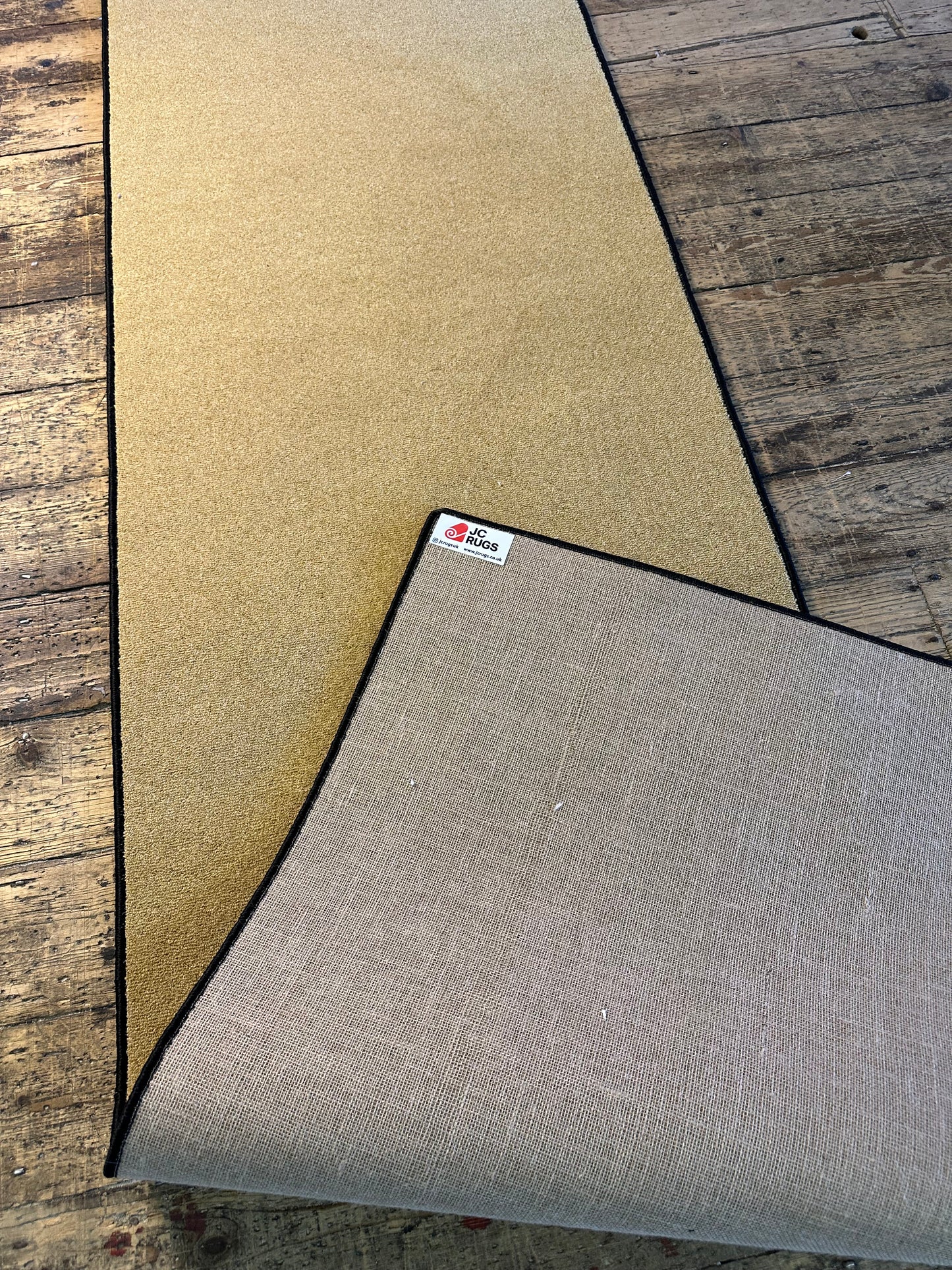 Gold Black binding Wool twist hallway runner 80cm x 285cm