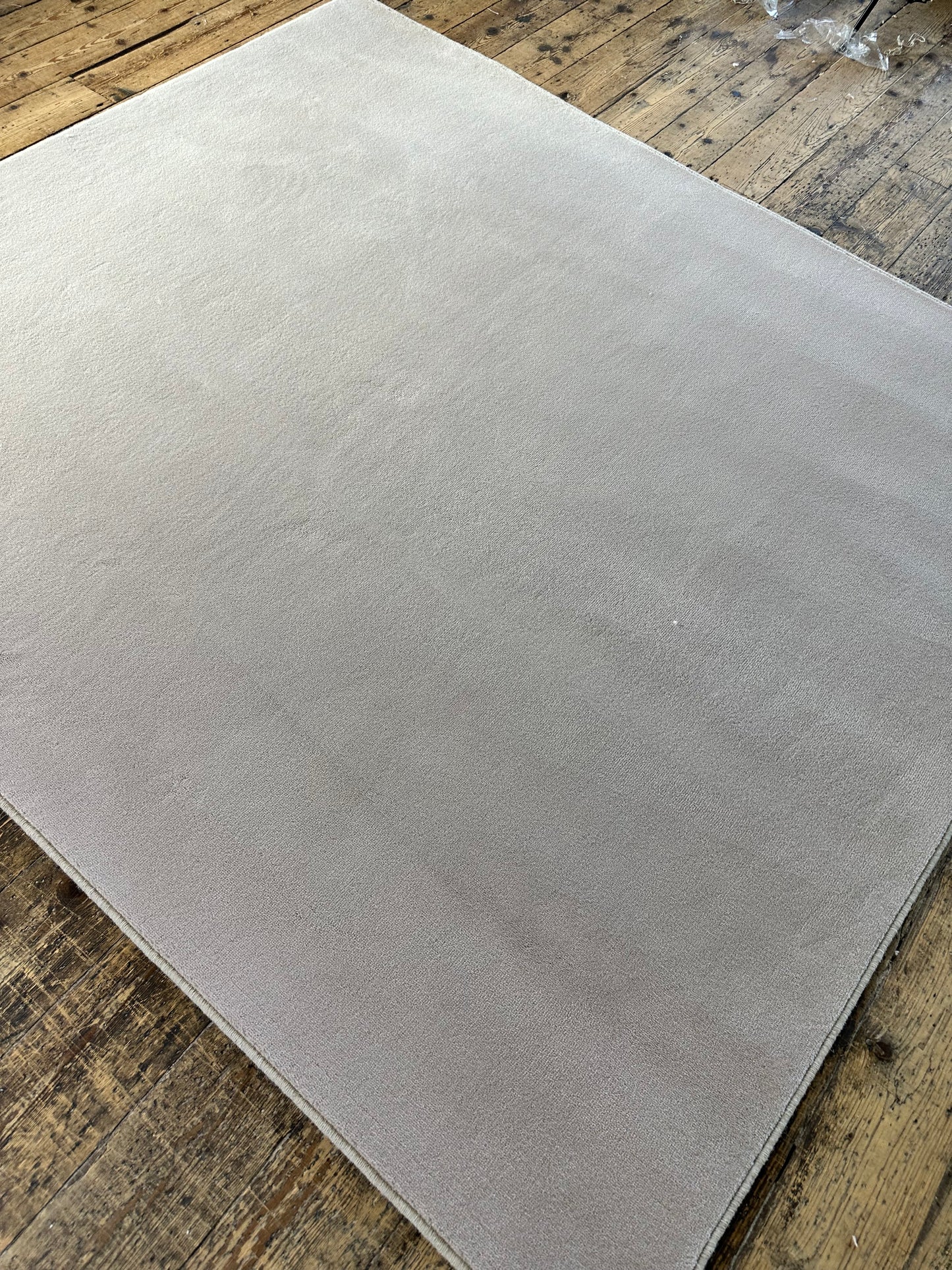 Mushroom velvet wool rug 201cm x 233cm