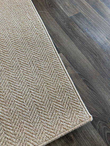 Herringbone 100% wool hallway runner 82cm x 238cm