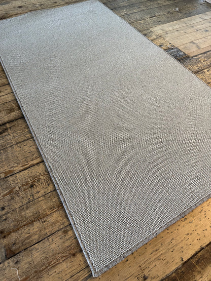 Pewter 100% wool small rug 114cm x 211cm
