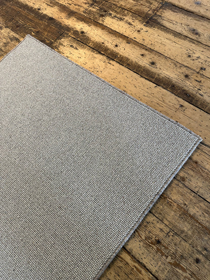 Pewter 100% wool small rug 114cm x 211cm